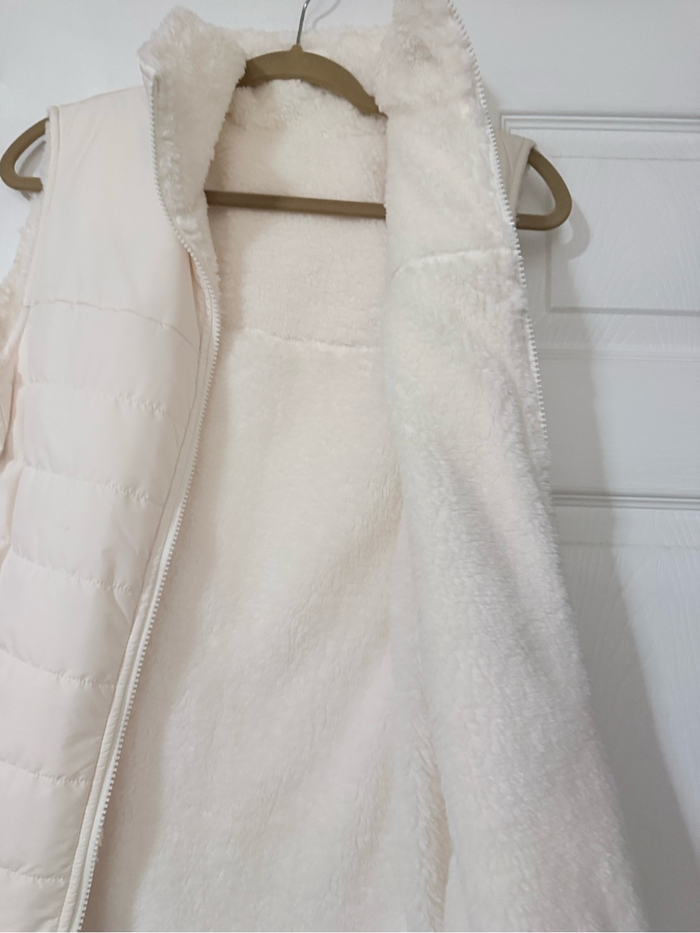 Cream Faux-Sherpa Vest